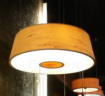 Donut pendant lamp in tulipwood